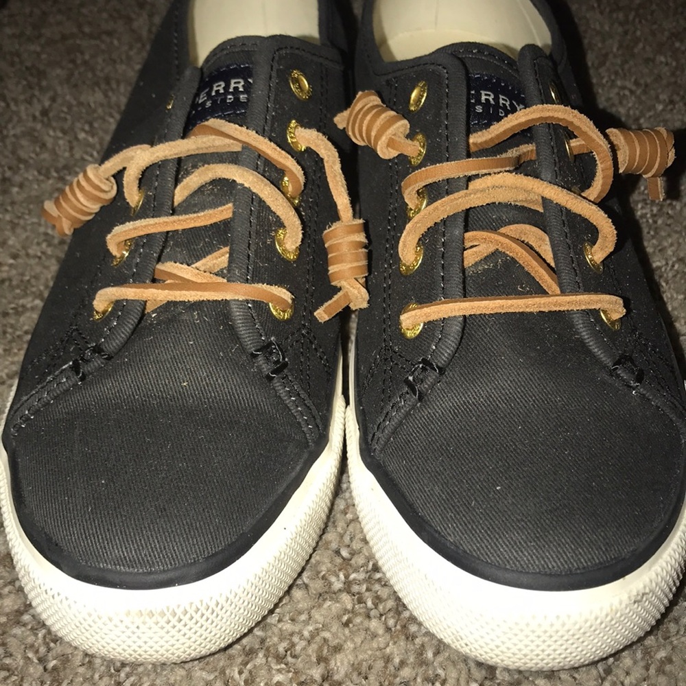 Sperry Navy blue and tan slip ons